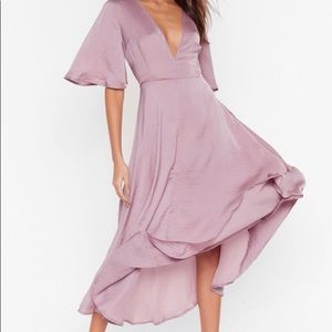 Nasty Gal Satin Lilac Midi Dress - Never Worn